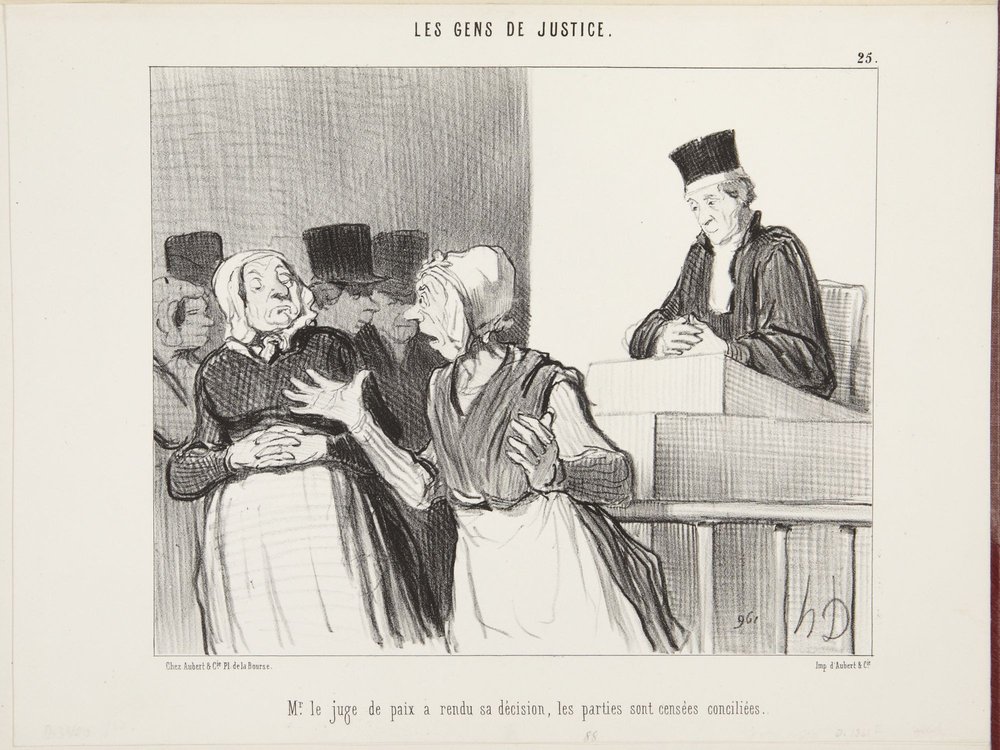Herra rauhantuomari on tehnyt päätöksensä, ja osapuolten katsotaan päässeen sovintoon tekijältä Honoré Daumier