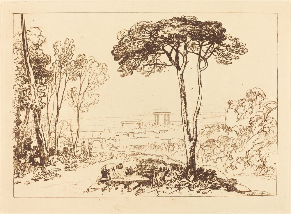 Scene in the Campagna, julkaistu 1812. tekijältä Joseph Mallord William Turner