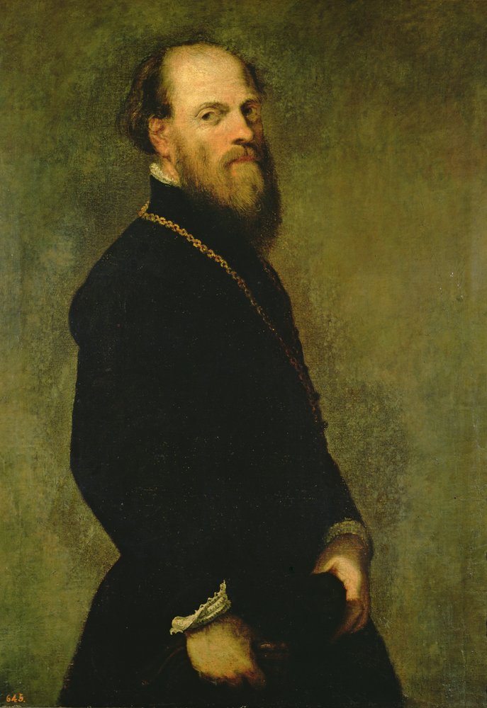 Mies kultaketjulla, n. 1550 tekijältä Jacopo Robusti Tintoretto