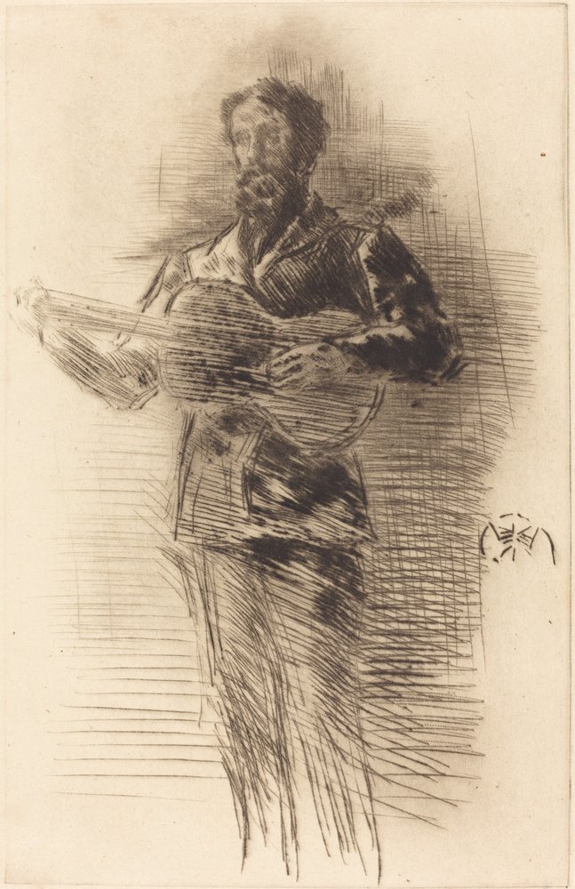 El guitarrista, 1875. finlandès tekijältä James Abbott McNeill Whistler