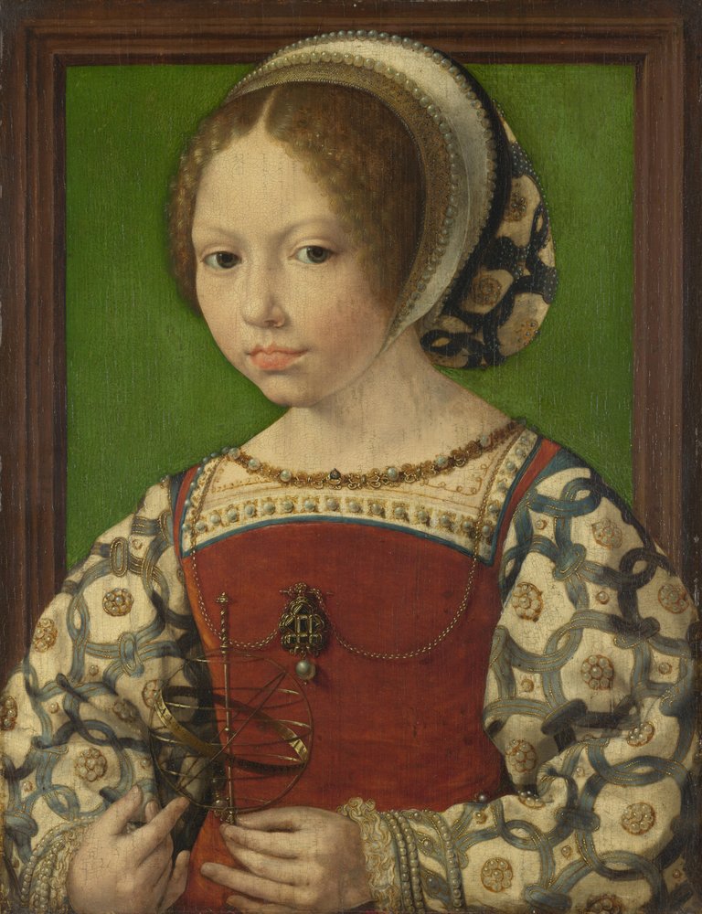 Tanskan prinsessa Dorothean 1520-1580 muotokuva, noin 1530 tekijältä Jan Gossaert
