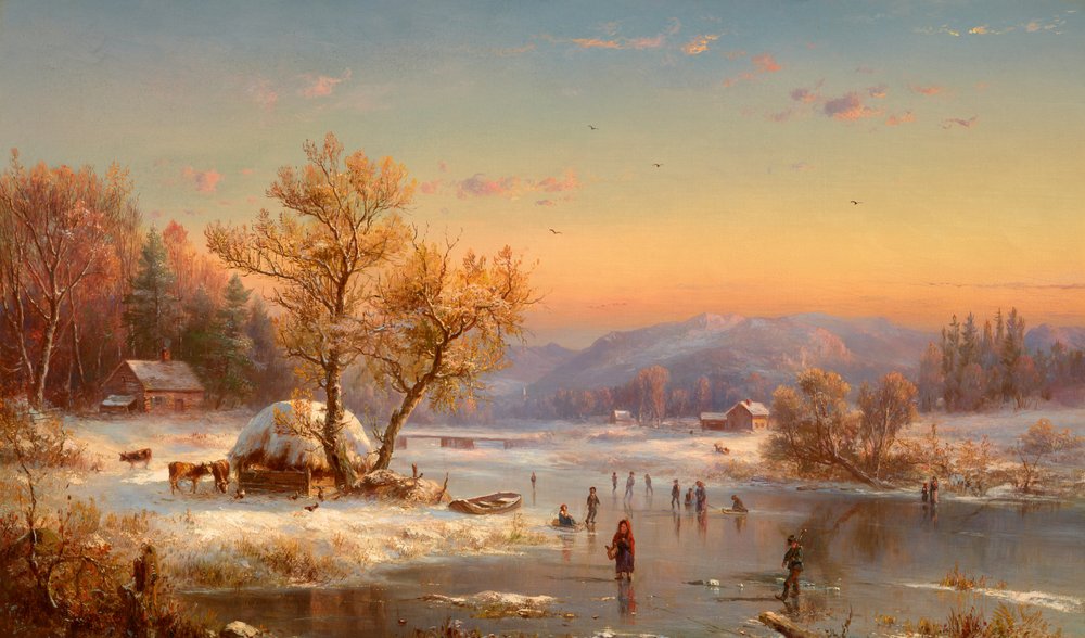 Talvi-ilta maaseudulla tekijältä Jasper Francis Cropsey