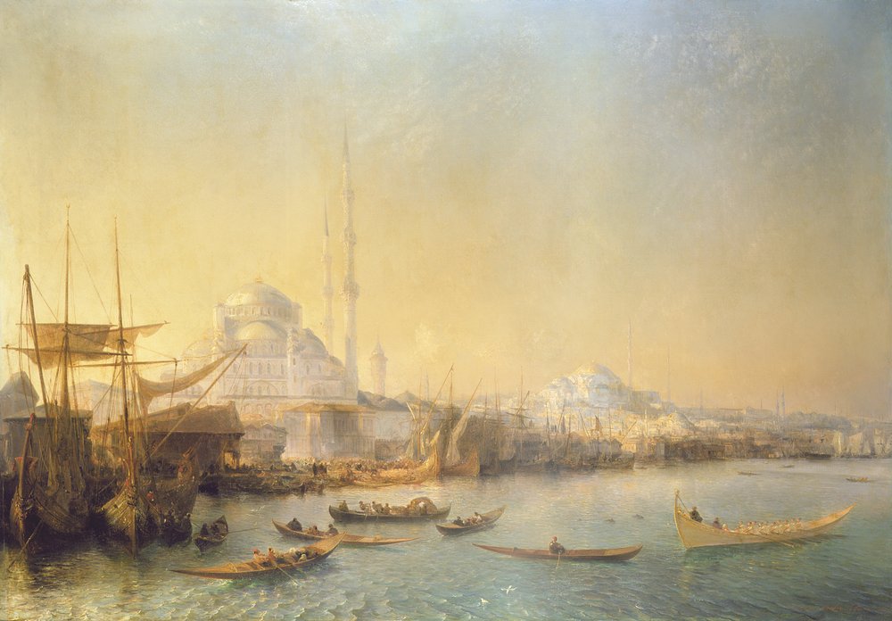Laaja näkymä Konstantinopoliin ja Kultaiselle sarvelle, 1840 tekijältä Jean Antoine Theodore Gudin