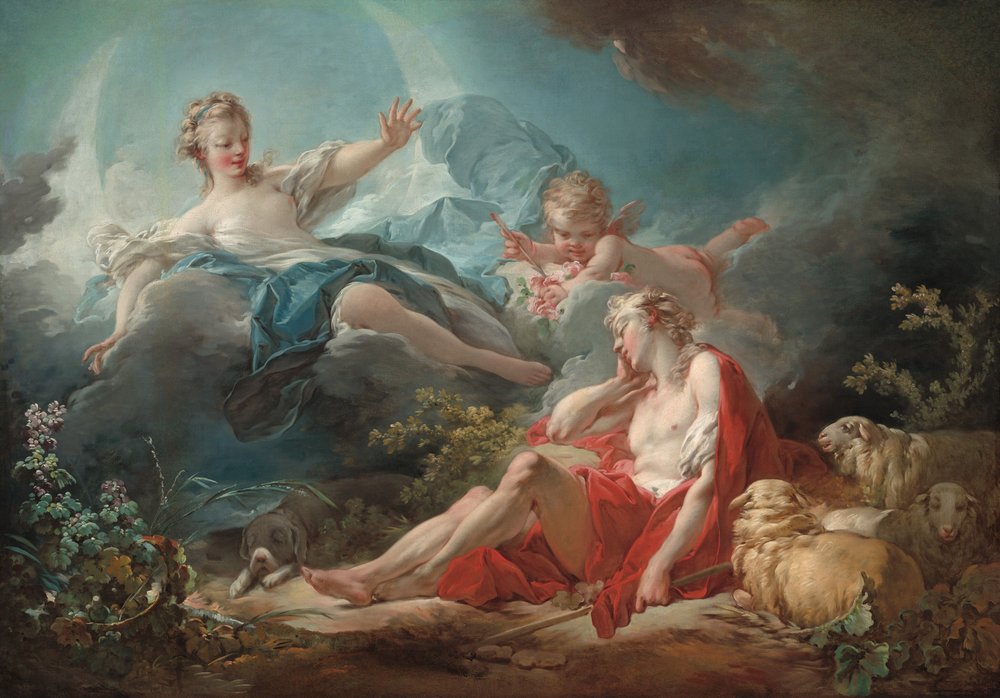 Diana ja Endymion, c. 17531756. tekijältä Jean-Honore Fragonard