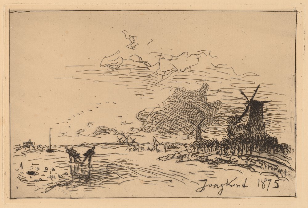 Hollannin kanava, lähellä Rotterdamia (Canal de Hollande, pres de Rotterdam (Hiver)) tekijältä Johan-Barthold Jongkind