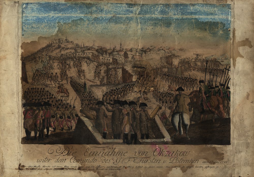 Prinssi Grigori Potjomkin otti Ochakovin kiinni 17. joulukuuta 1788 1788. tekijältä Johann Hieronymus Loeschenkohl