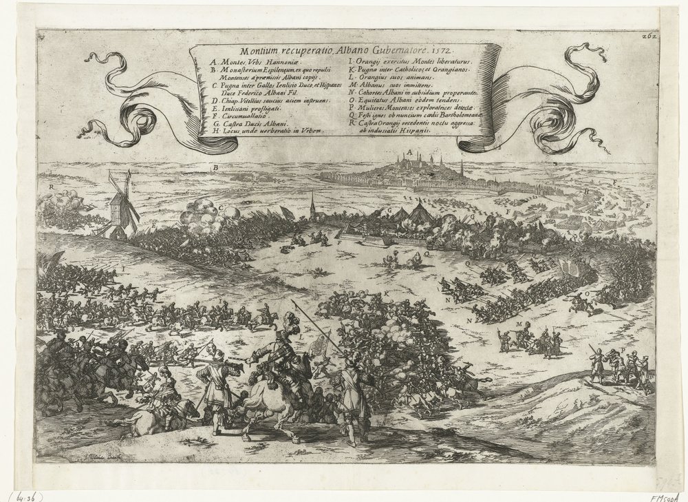 Alva assetja Bergen a Henegouwen, 1572 Recuperació de les muntanyes, Albano Gubernatore. 1572 (títol a l