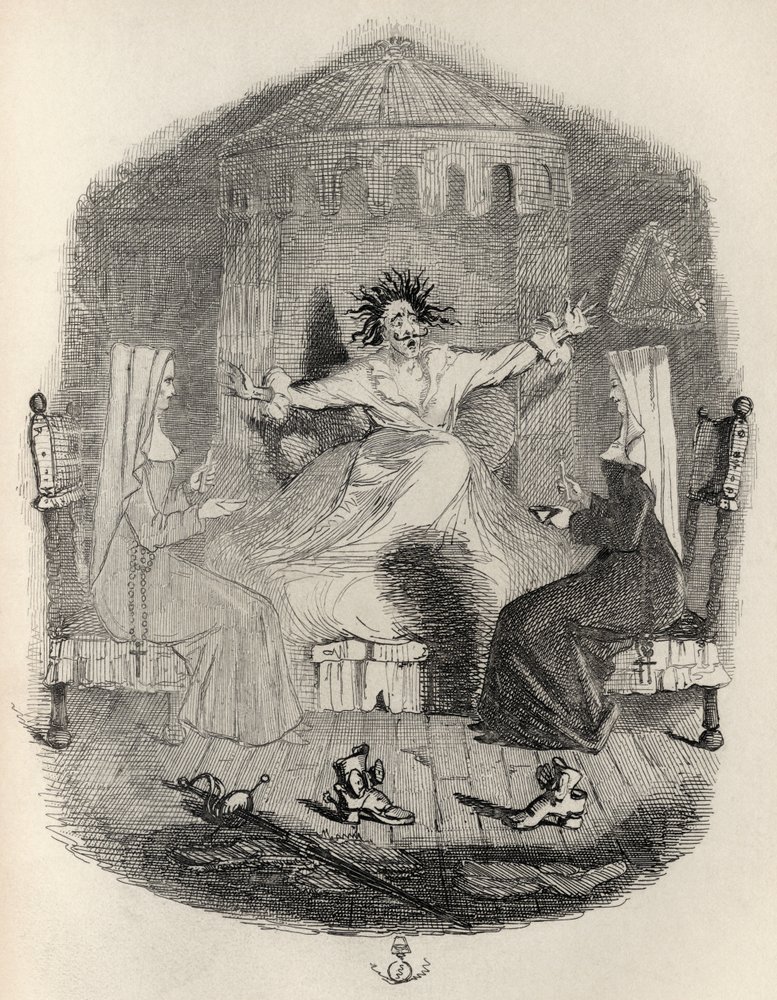 The Black Mousquetaire, Thomas Ingoldsbyn teoksesta "The Ingoldsby Legends", julkaisija Richard Bentley und Son, 1887 tekijältä John Leech