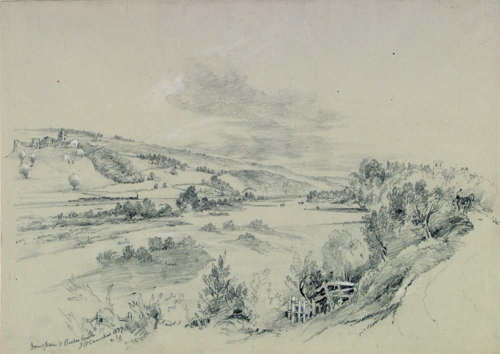 Ovingham ja Prudhoen linna, 1837 tekijältä John Wilson Carmichael