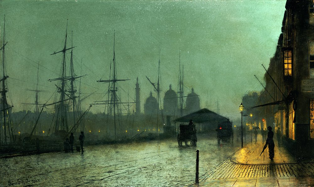 Humber Dockside, Hull, 1882 tekijältä John Atkinson Grimshaw