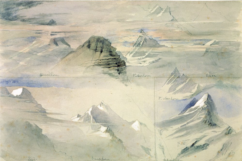 Alpine Peaks: Jungfrau ja muut, 1846 tekijältä John Ruskin
