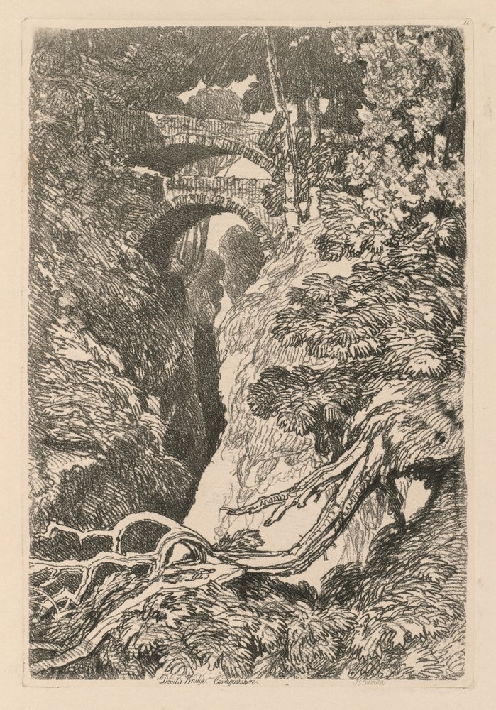 Liber Studiorum: Plate 10, The Devils Bridge, Cardinganshire, 1838. tekijältä John Sell Cotman