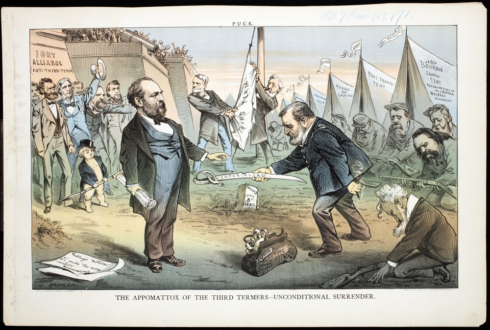 The Appomattox of the Third Termers - Ehdoton antautuminen, 1880 tekijältä Joseph Keppler