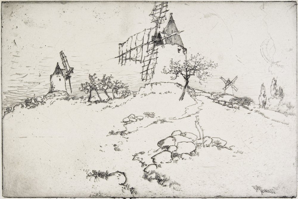 Daudetin mylly, 1893 tekijältä Joseph Pennell