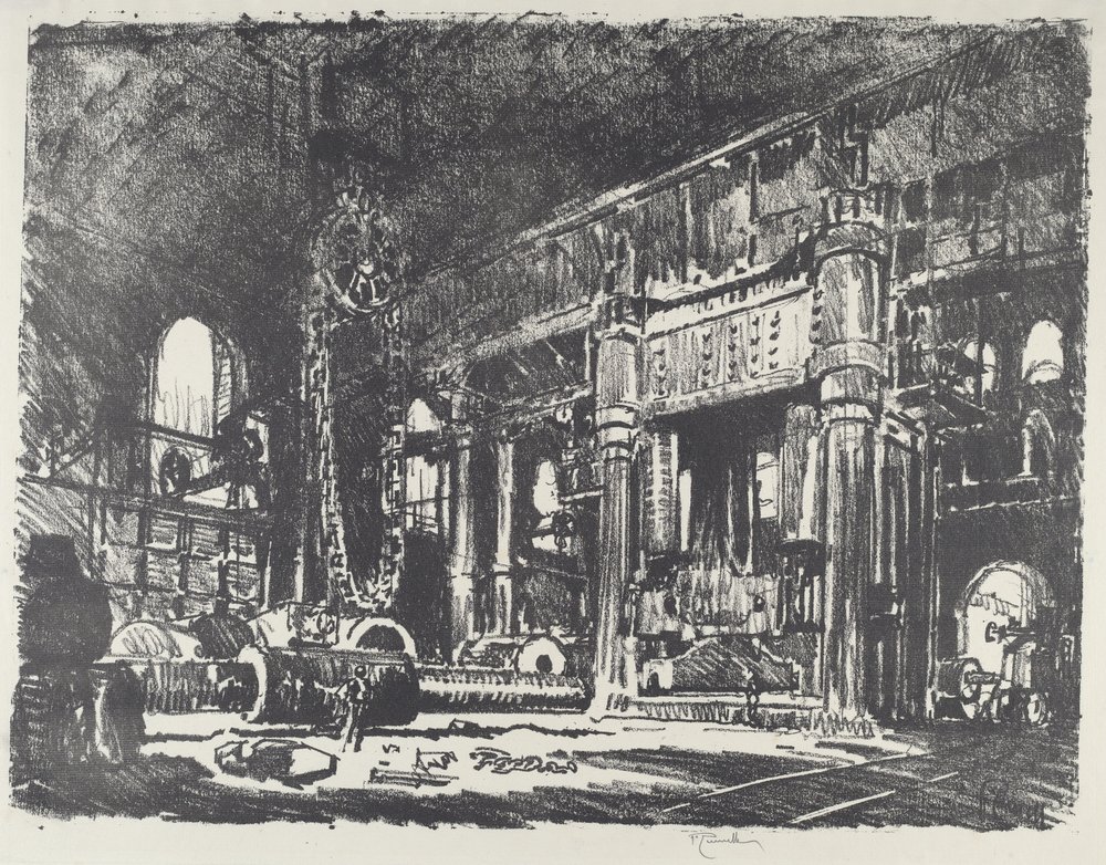 Gun Forge, 1916. tekijältä Joseph Pennell