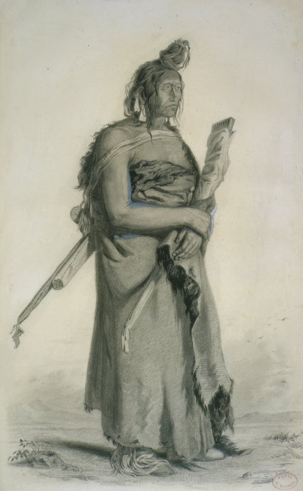 Mexhemauastan, Gros Ventres, n. 1833-43 (kynä, kynä ja wc paperilla) tekijältä Karl Bodmer