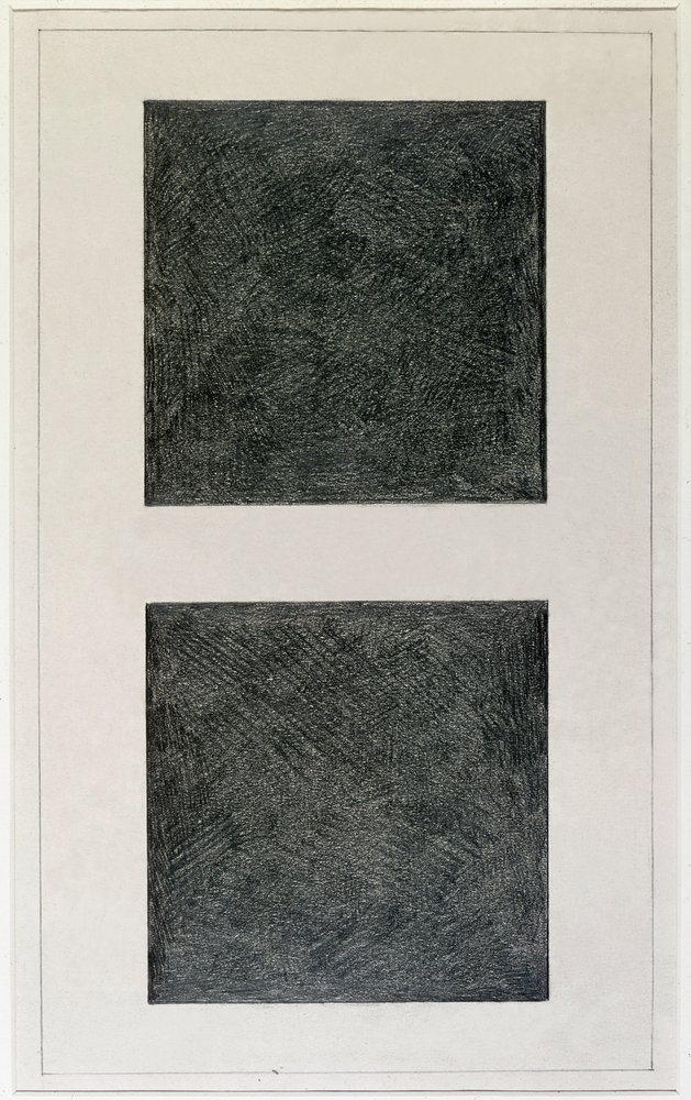 Suprematistinen elementti: kaksi ruutua (öljy kankaalle, 1900-luku) tekijältä Kazimir Severinovich Malevich