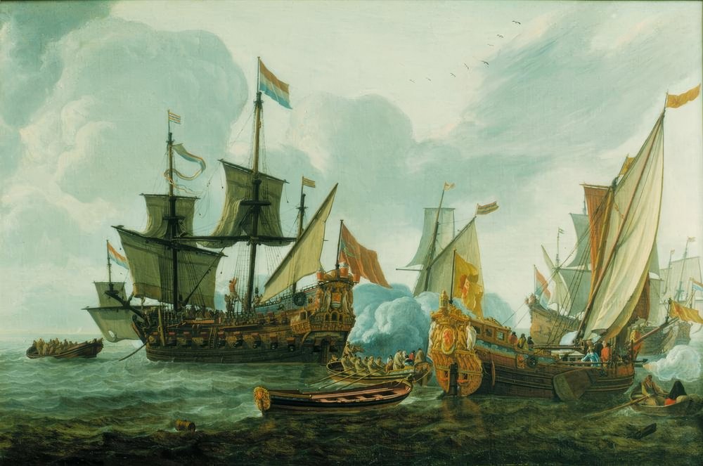 Die Abreise von Abraham Crijnssen nach West-Indien im Jahr tekijältä Lieve Verschuier