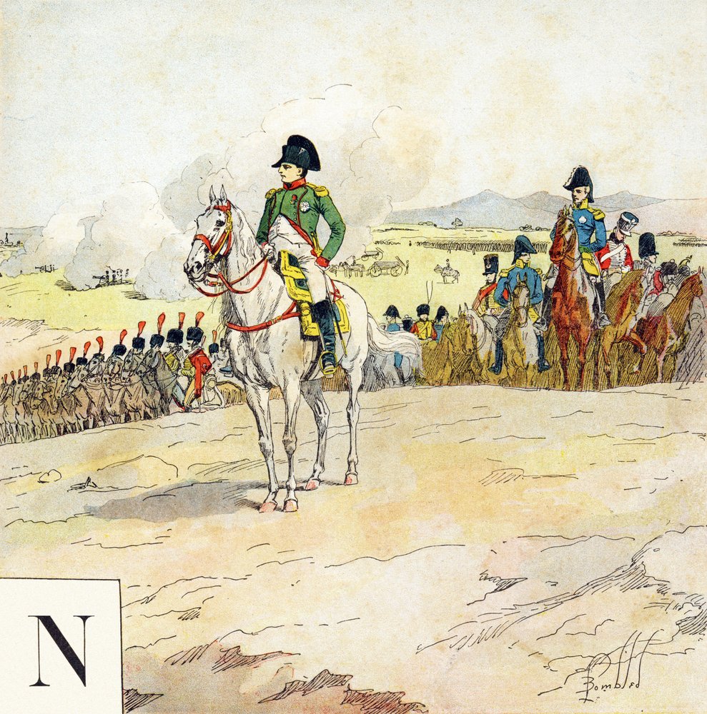 Kirjain N: Napoleon, "Minusta tulee sotilas" - Sotilaallinen aakkoset tekijältä Louis Charles Bombled