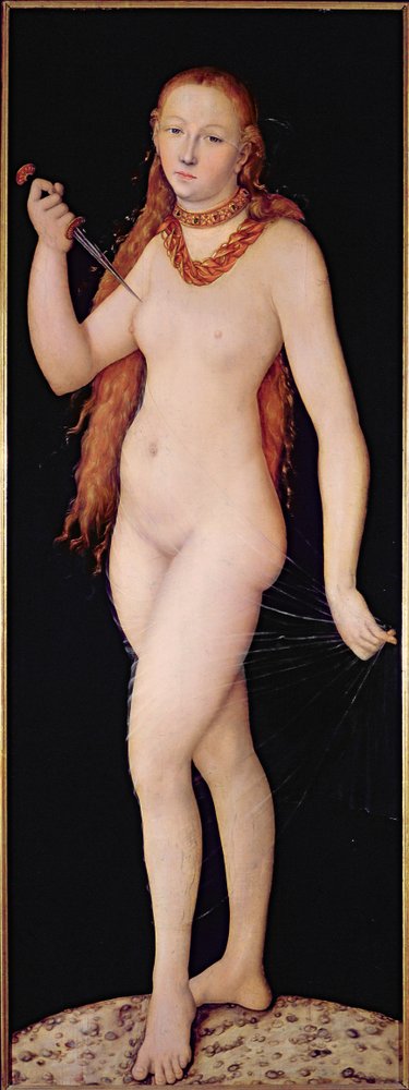 Lucretian kuolema, n. 1524 tekijältä Lucas Cranach the Elder