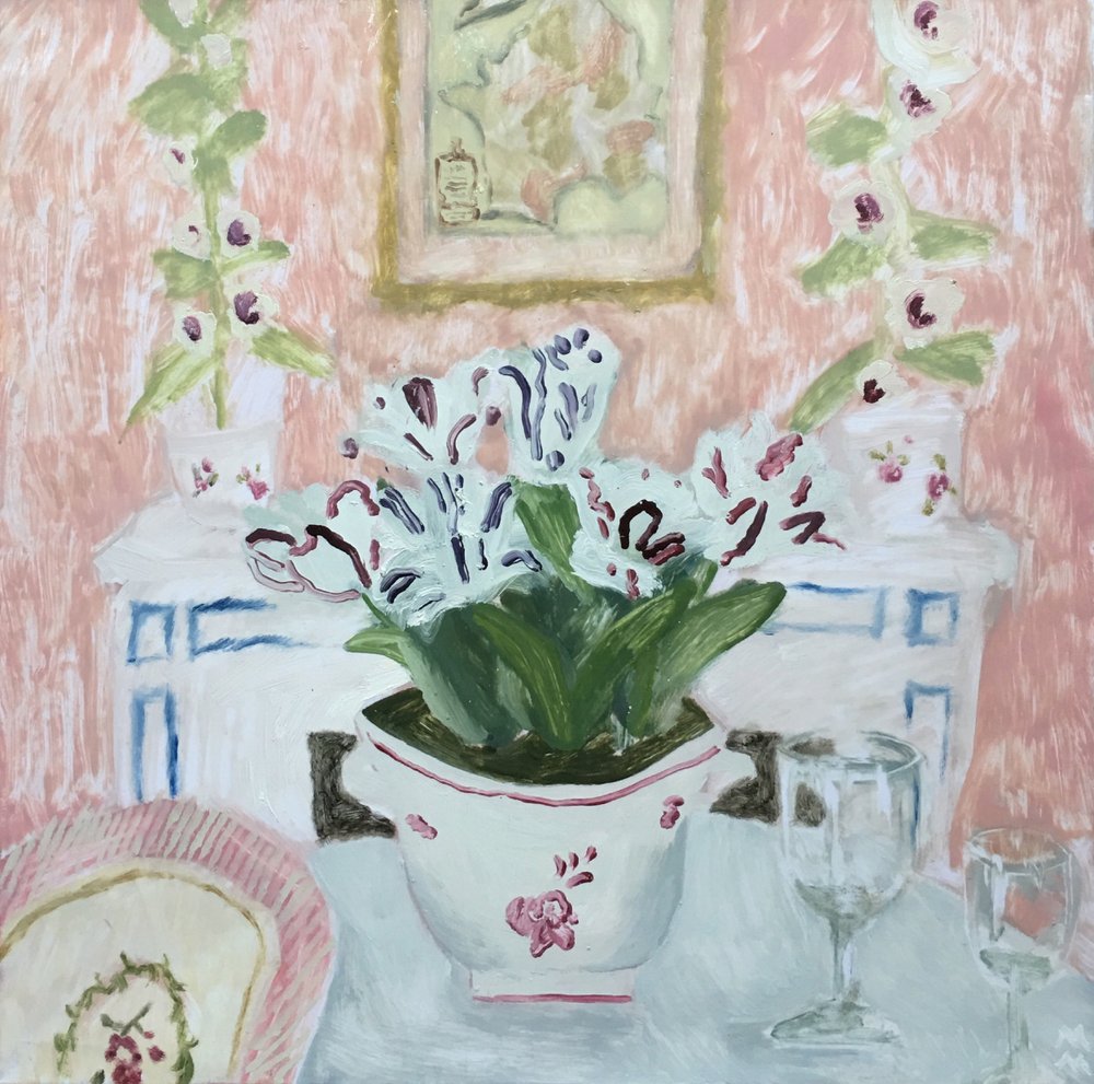 Still Life with Lilies, 2019 (öljy paperille) tekijältä Maria Magenta