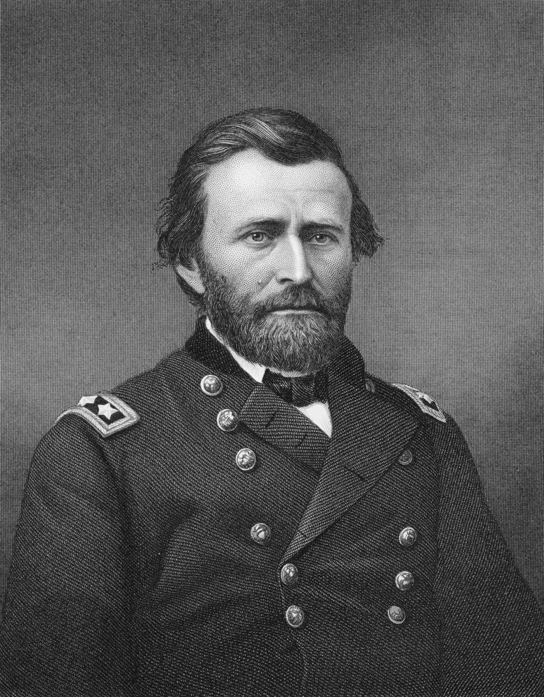 Kenraali Ulysses Simpson Grant, kaiverrettu Robert E. Whitechurchin (1814-n.83) dagerrotypian mukaan tekijältä Mathew B. Brady