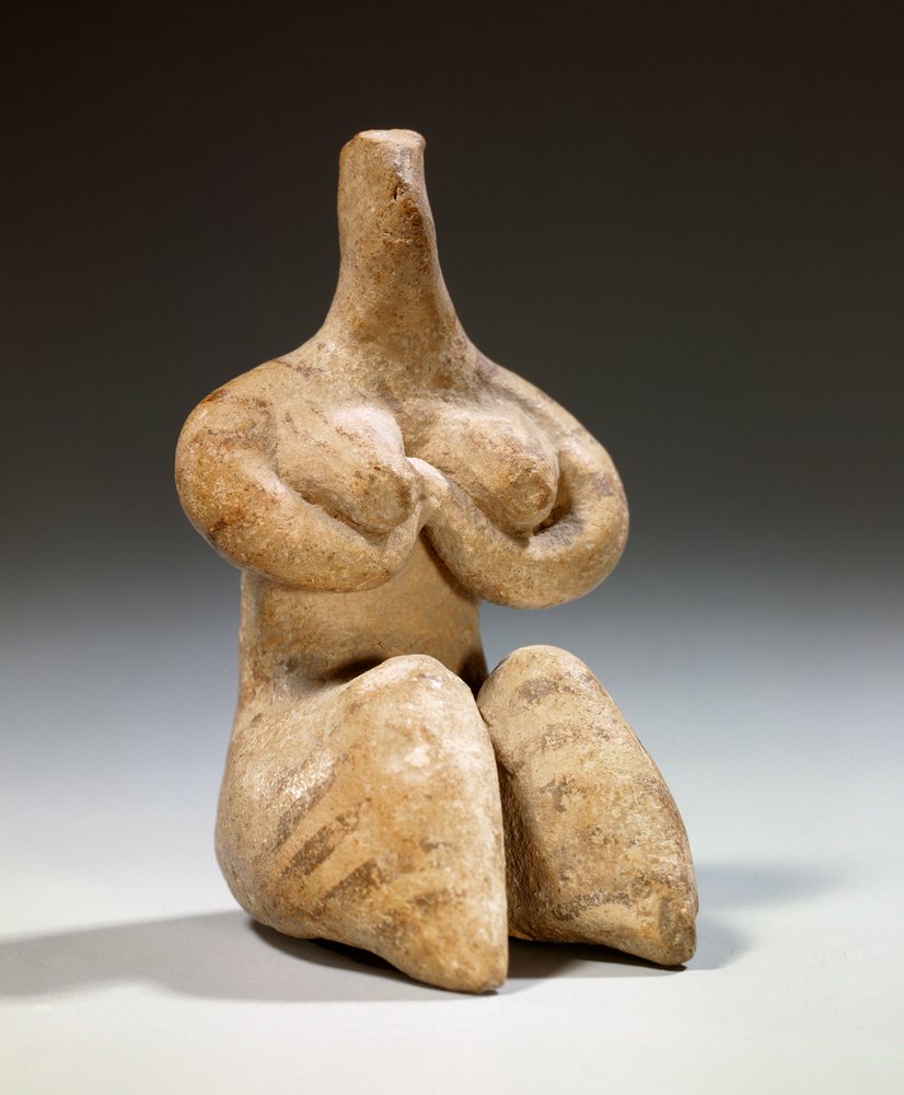 Mesopotamia: terrakottainen hedelmällisyyspienoispatsas Halaf-tyyliin. 4500 eaa. Pariisi, Louvre-museo tekijältä Mesopotamian Mesopotamian