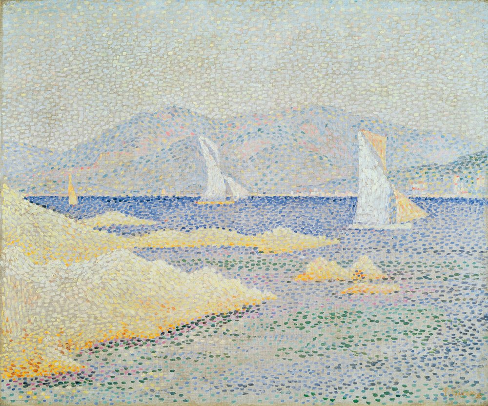 Rannikkokohtaus, 1893 tekijältä Paul Signac