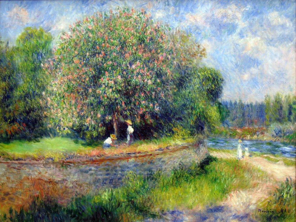 Kukkiva kastanjapuu tekijältä Pierre-Auguste Renoir
