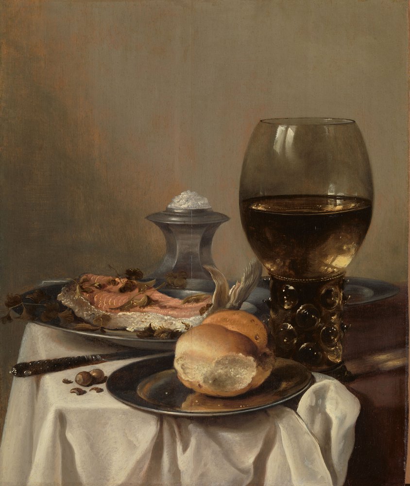 Asetelma suolalla tekijältä Pieter Claesz