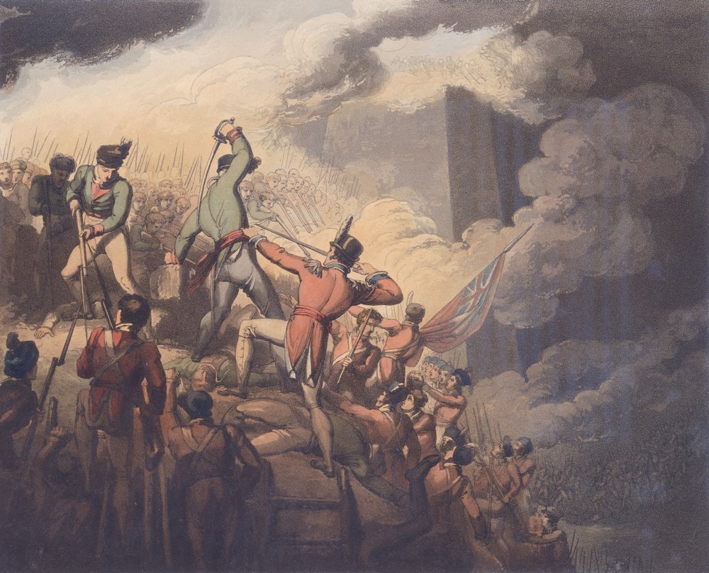 Badajoz, 6. huhtikuuta 1812 teoksesta "The Victories of the Duke of Wellington", kaiverrus T. Fielding, pub. 1819 (katso 115640) tekijältä Richard Westall