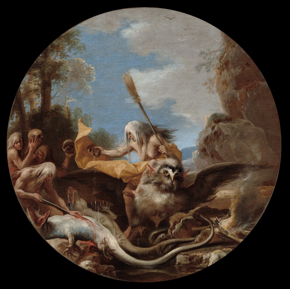 Noituuden kohtauksia: 1645-49 (öljy kankaalle). tekijältä Salvator Rosa