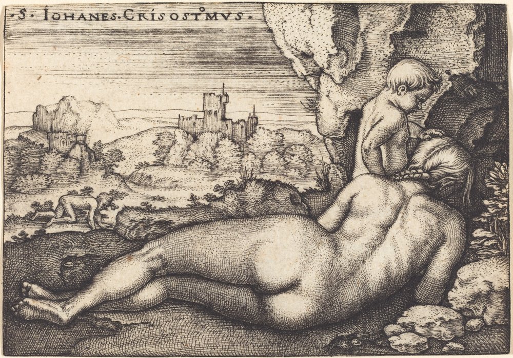 Pyhän Johannes Chrysostomosin katumus tekijältä Sebald Beham
