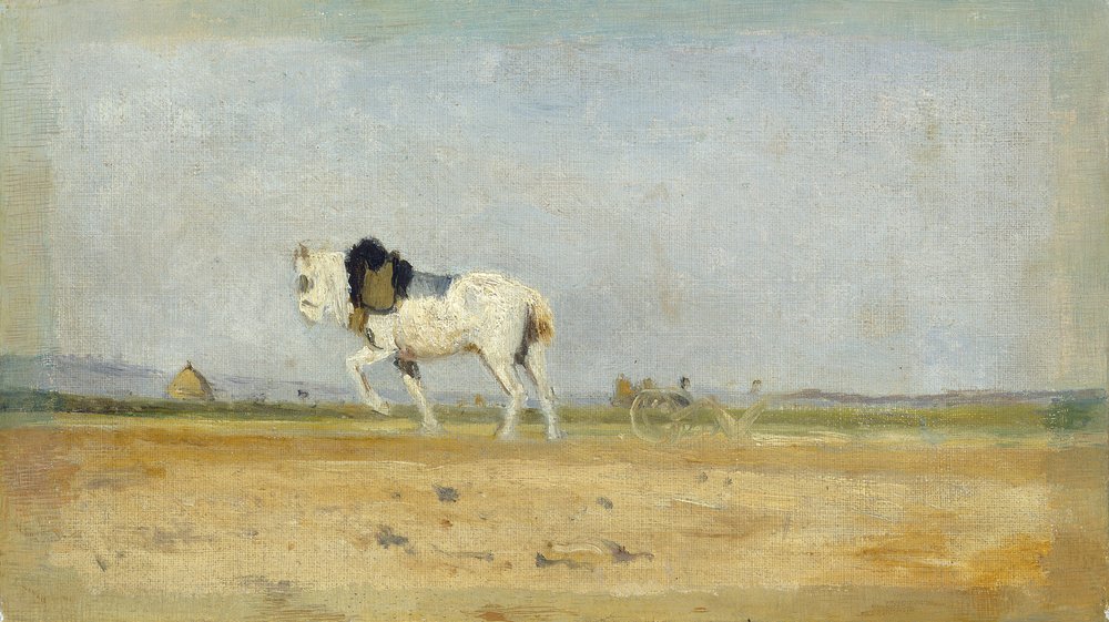 Aura hevonen pellolla, 18701874. tekijältä Stanislas Lepine