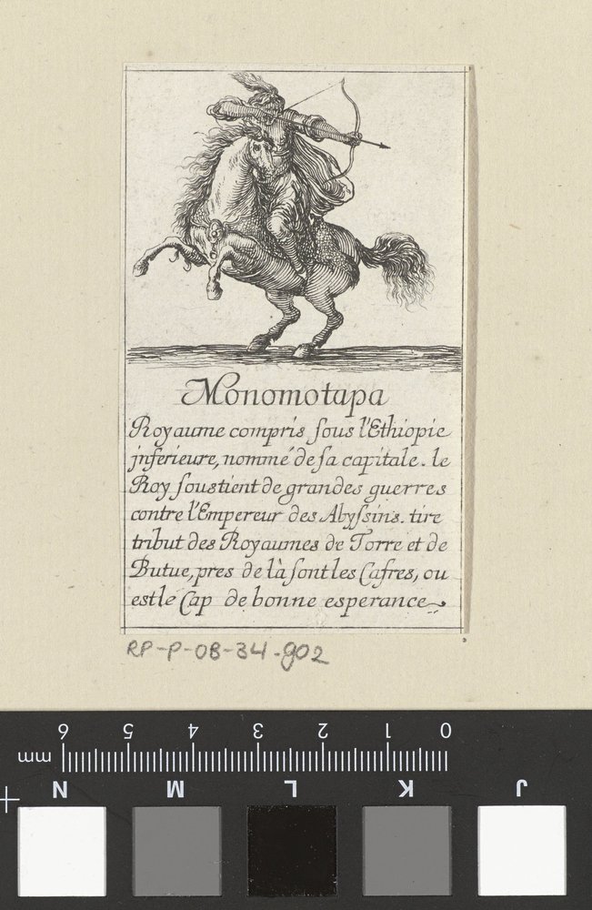 Monomotapa-pelikortti, n. 1620-64 (etsaus) tekijältä Stefano della Bella