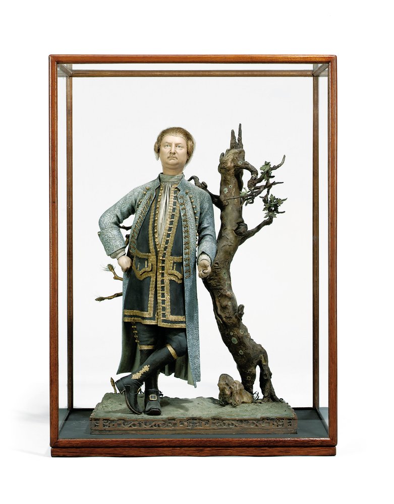 Maalattu savihahmo, joka tunnetaan perinteisesti nimellä David Garrick, n. 1770 (keraaminen) tekijältä Tan-Che-Qua Tan-Che-Qua