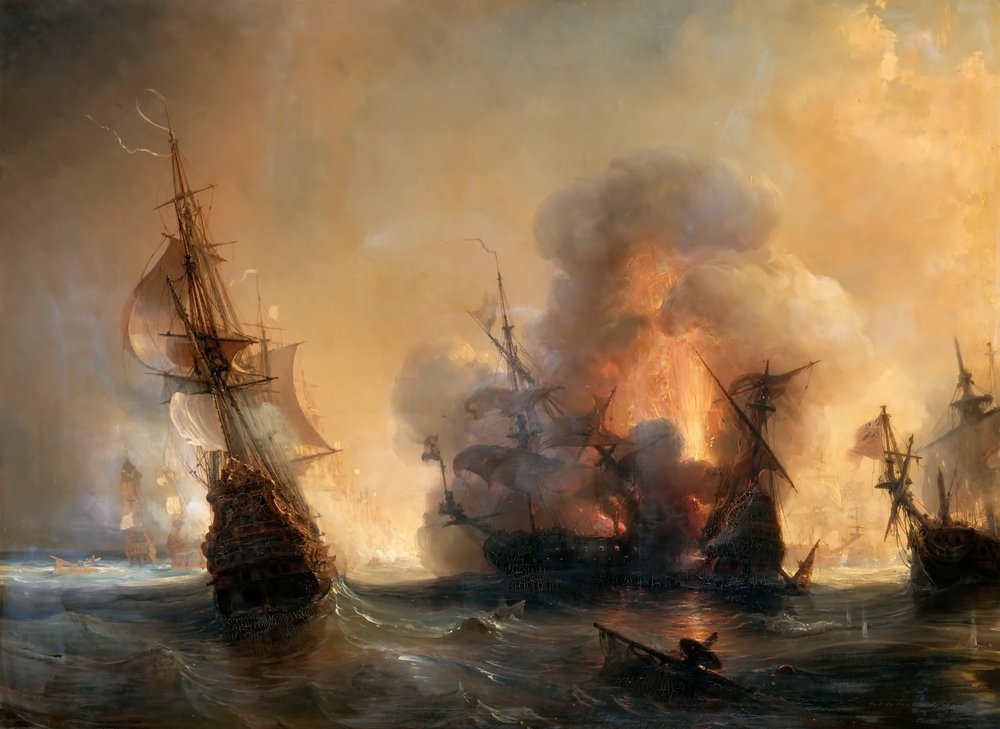 Lagosin meritaistelu 27. kesäkuuta 1693 tekijältä Jean Antoine Theodore Gudin