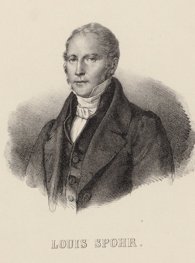 Viulisti ja säveltäjä Louis Spohrin muotokuva 1784-1859, n. 1840. tekijältä Unbekannt