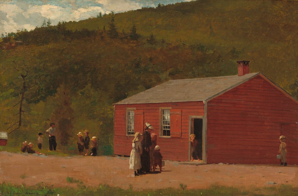 Kouluaika, n.1874 (öljy kankaalle). tekijältä Winslow Homer