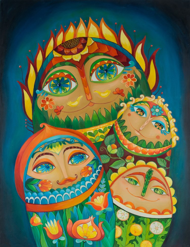 Ihastuttava kansanmusiikkiperhe tekijältä Aleksandra Paranchenko