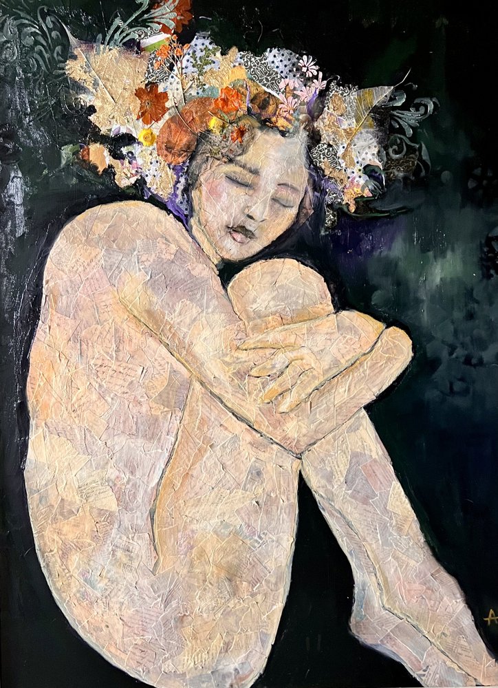 Mietiskelevä alaston nainen tekijältä Alexandra Higgins