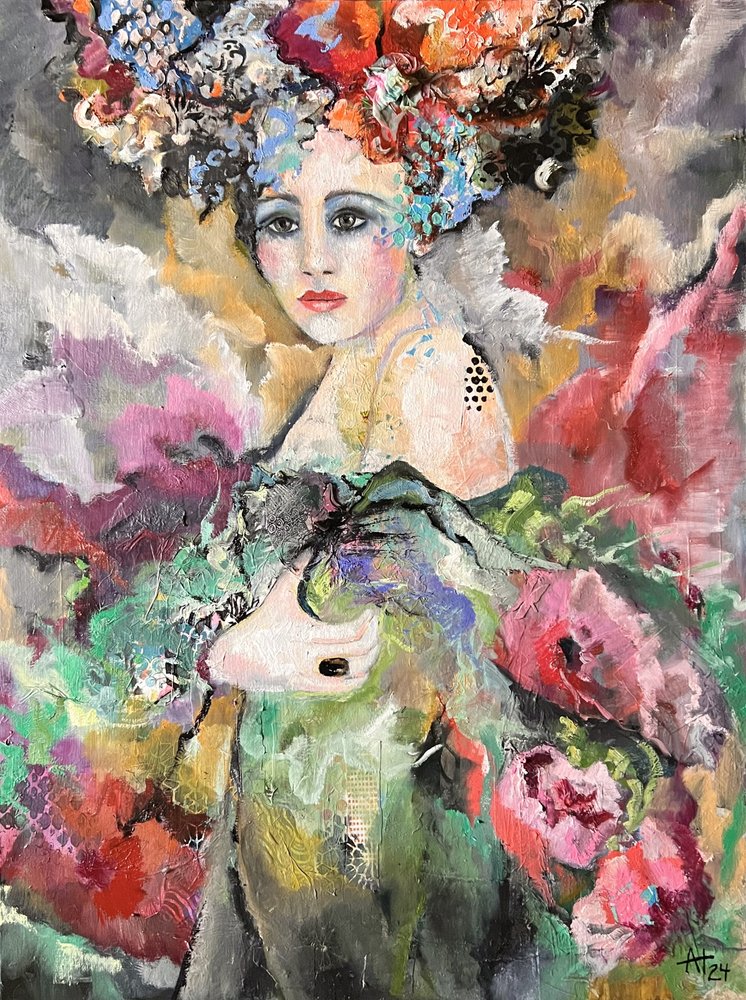 Eteerinen kukkaportretti tekijältä Alexandra Higgins