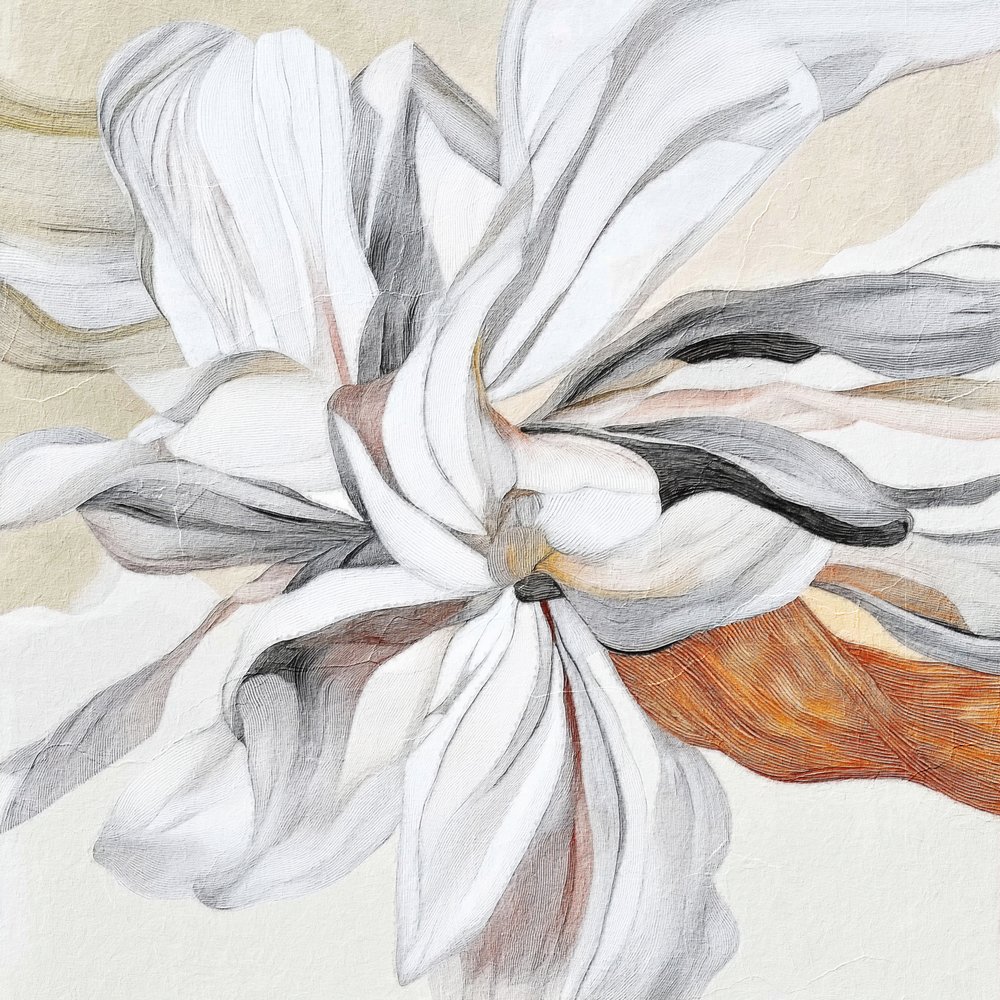 Elegantti, kauniisti laskeutuva kukka tekijältä Alma