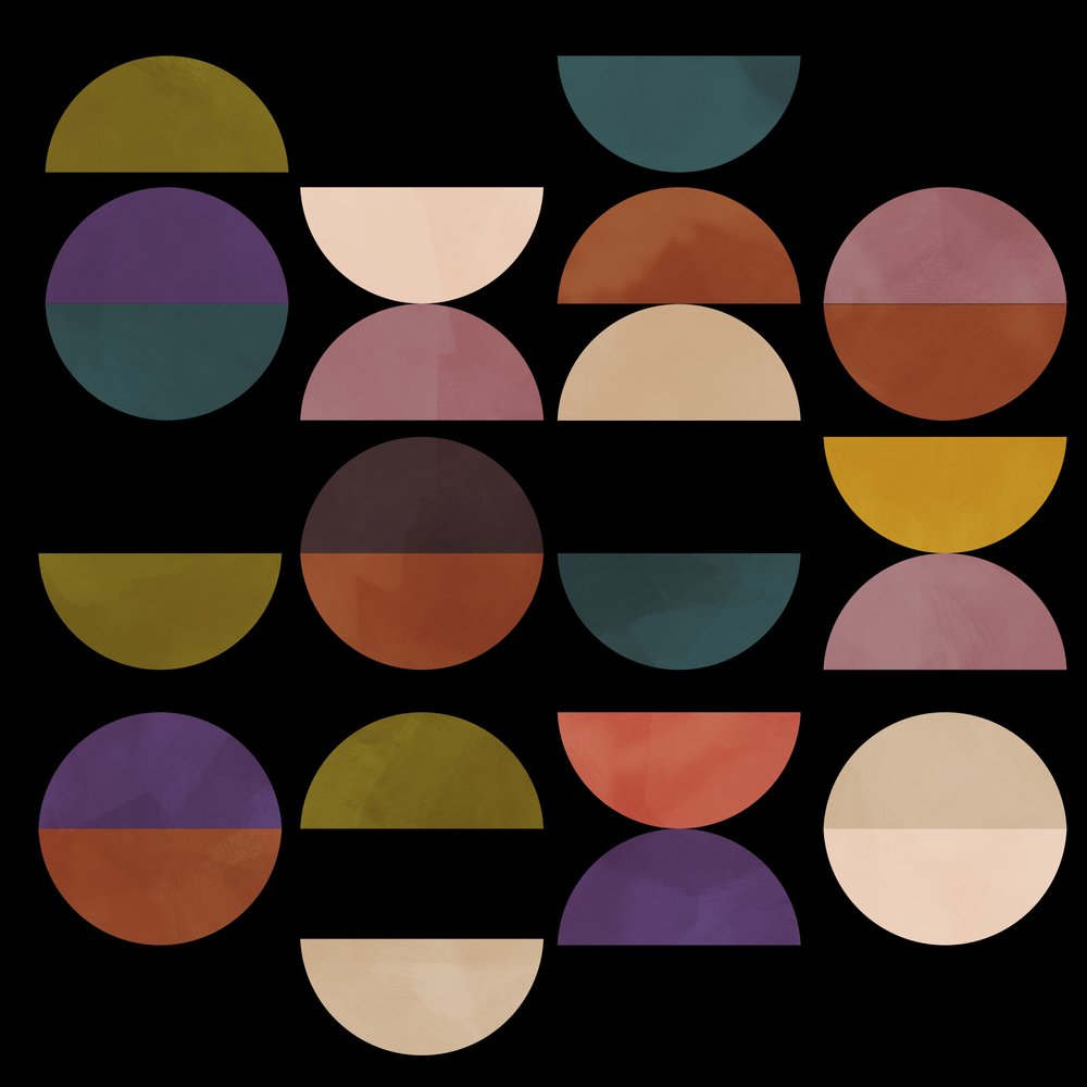 Keskikokoiset ympyrät, terrakotta, musta 1 tekijältä Ana Rut Bre