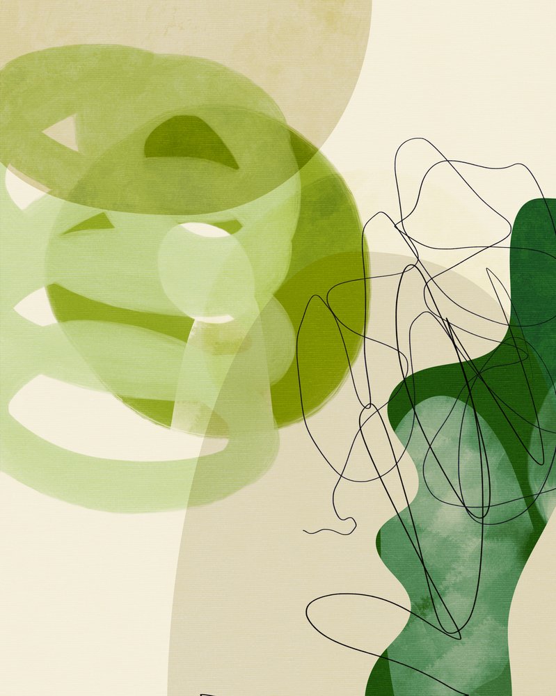 Maalatut viivat, vihreä ja ruskea, 3 kappaletta tekijältä Ana Rut Bre