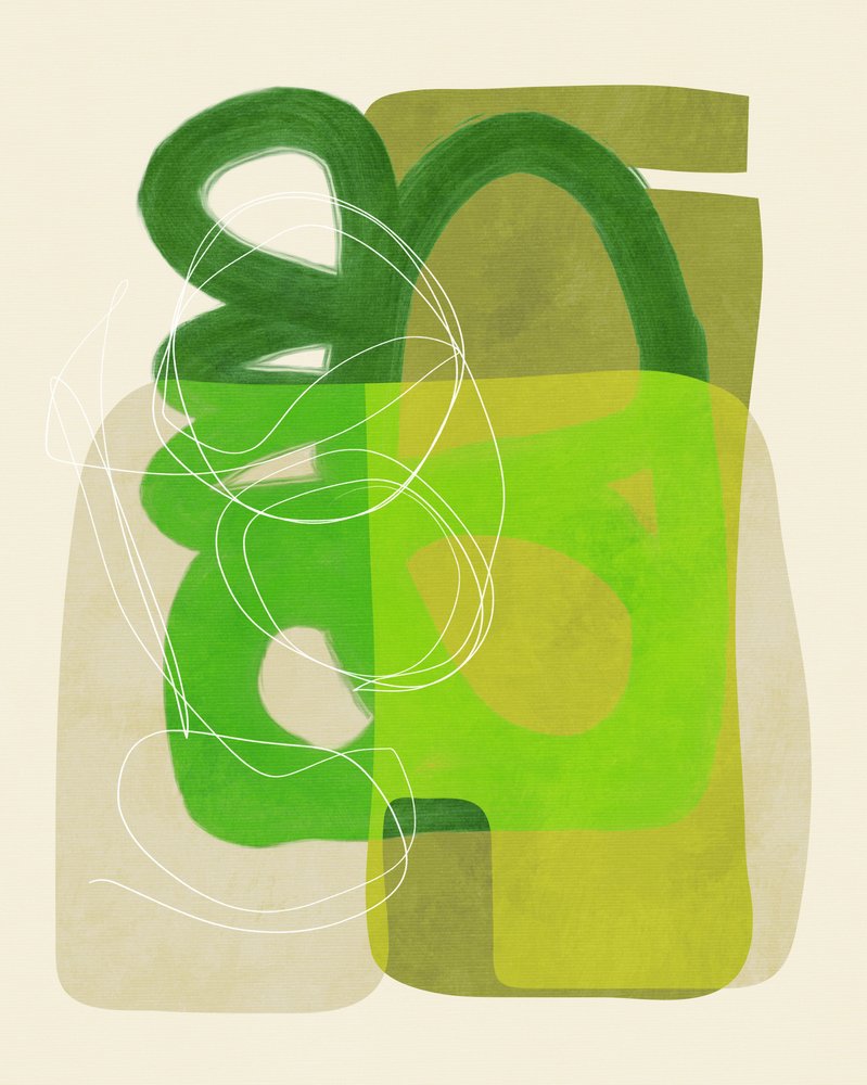 Maalatut viivat, vihreä ja ruskea, 4 kappaletta tekijältä Ana Rut Bre