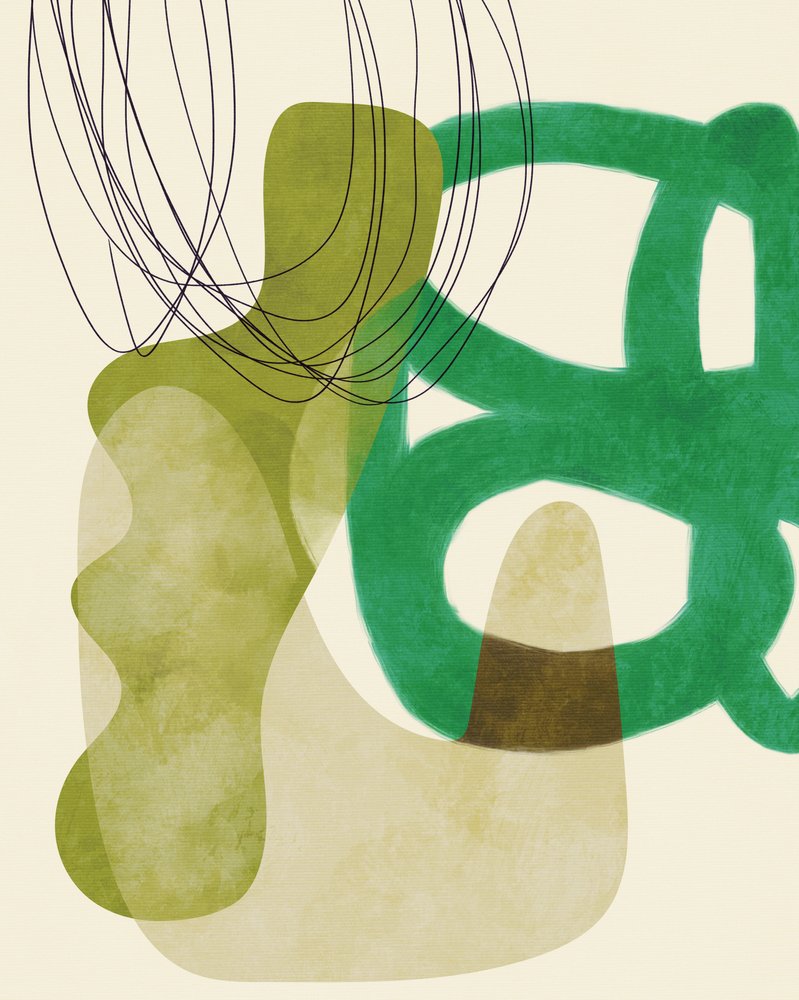 Maalatut viivat, vihreä ja ruskea, kopio tekijältä Ana Rut Bre