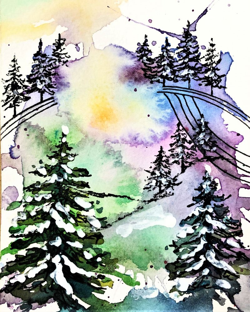 Värikäs talvimetsä tekijältä Anda Bieza