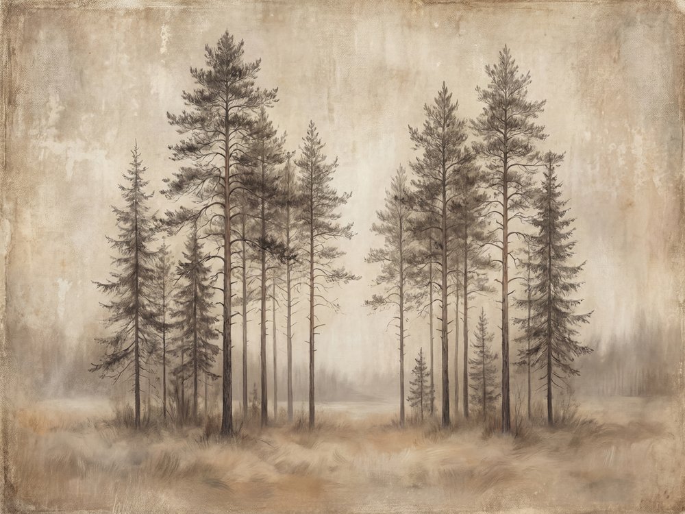 Sumuisen mäntymetsän luonnos tekijältä Andreas Magnusson