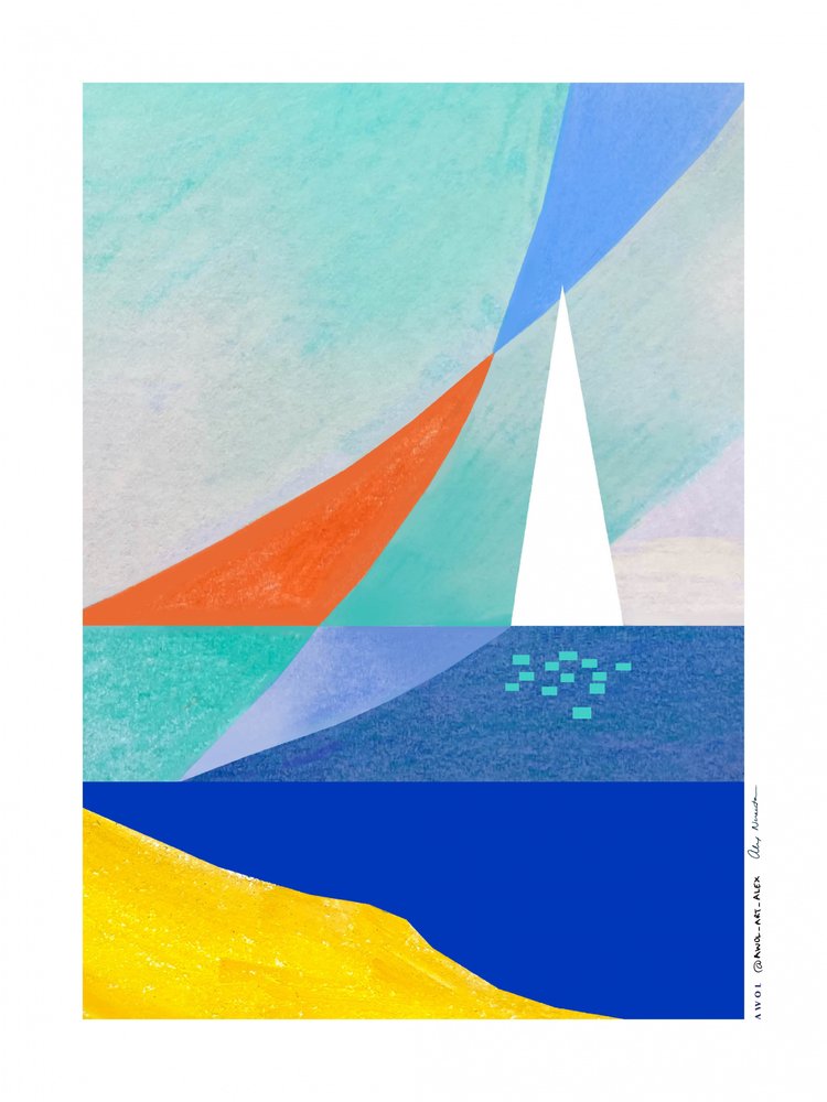 Geometrinen meripurjevene tekijältä Awol Art Alex